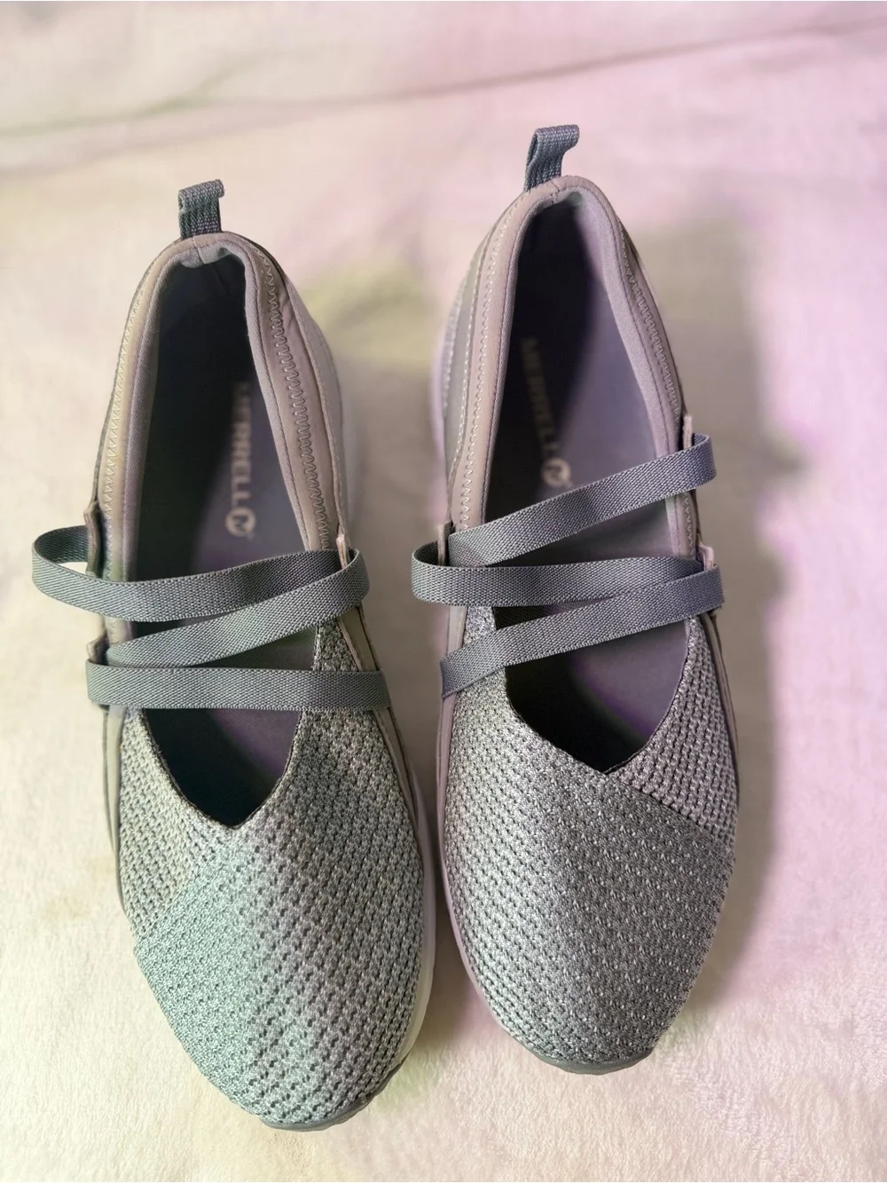 Merrell Women's Gray Knit Slip-On Mary Jane Loafer